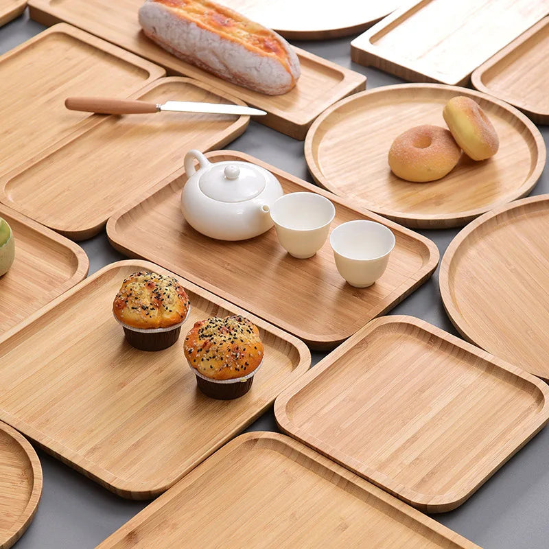 Wood Beech Plate Fruit Plate Oval Pallet trays decorative Candy Rectangular Dessert Dinner Tableware Tray, Kitchen Accessories.