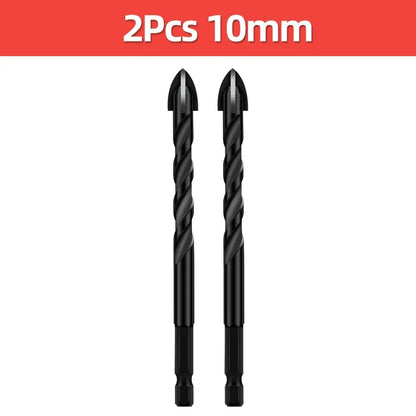 Kreuz-Sechskant-Fliesenbohrer für Glas, Beton, Keramikfliesen, Lochöffner, Tunstenkarbid, Hartmetall-Bits-Set, Werkzeuge, 3, 4, 5, 6, 8, 10, 12 mm