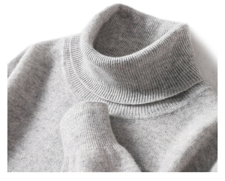 Men's Turtleneck 100% Pure Wool Sweater Men 2024 Autumn and Winter Large Size Loose Knitted Sweater Keep Warm Tops Men Jumper.