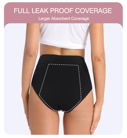High Waist Washable Menstrual Panties Heavy Flow Overnight Reusable Comfortable Leakproof Absorbent Underwear.