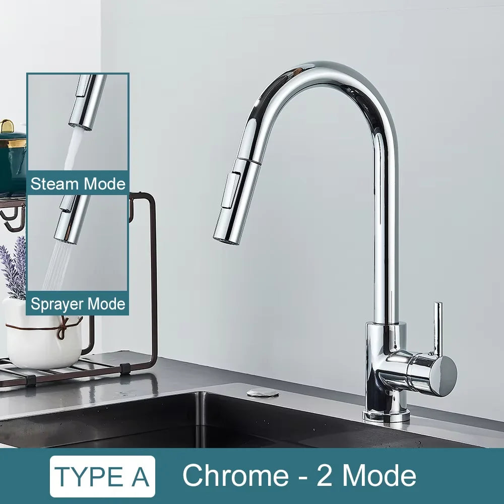 Kitchen Faucet Pull Out Brushed Nickle Stainless Steel Black Kitchen Mixed Tap Kitchen Sink Tap