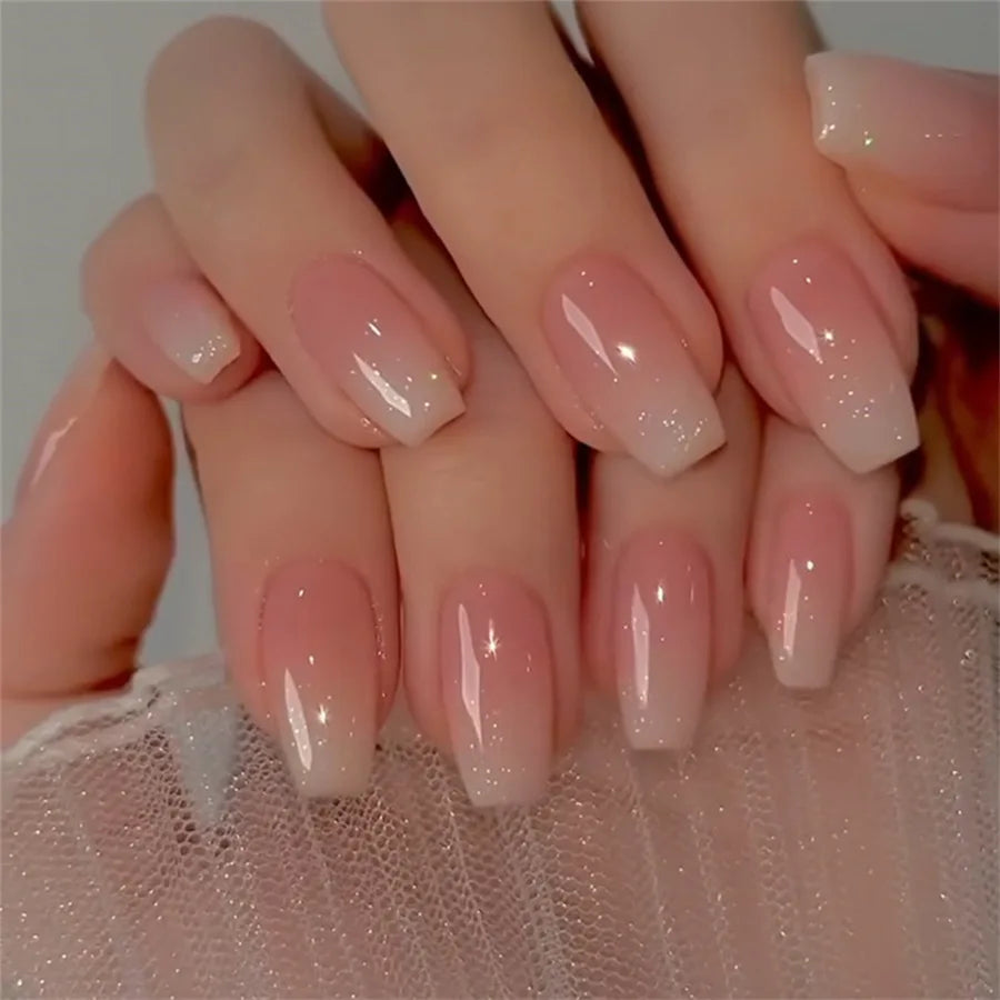 24Pcs Solid Color Wine Red Design Press on Nail Short Square False Nails Simple Detachable Finished Full Cover Nail Tips