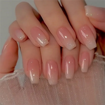 24Pcs Solid Color Wine Red Design Press on Nail Short Square False Nails Simple Detachable Finished Full Cover Nail Tips