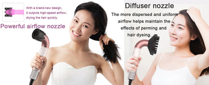1400W pure original high-power hair dryer, dries hair quickly, lightweight body, low noise, comes with various types of nozzles.
