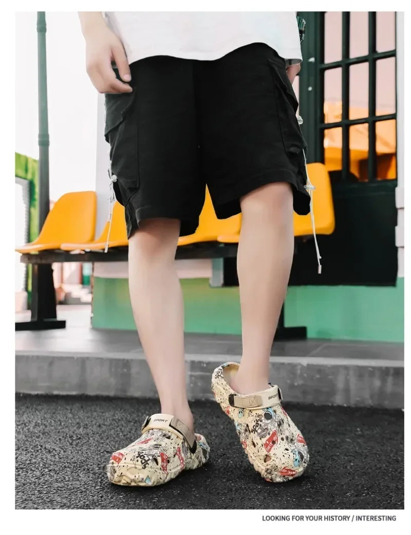 Plus Size 46 47 Men's Summer Clogs Sandals Eva Slippers Men Fashion New Flat Sandals Men Women Leisure Slides Men Casual Shoes.