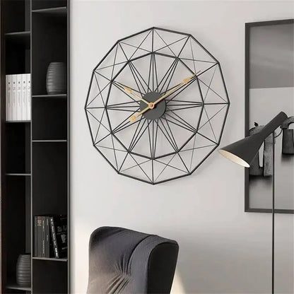 Wand für Design, großes Zimmer, 50 cm, geometrisches Büro, Eisen, Vintage-Industriestil, Uhr zum Aufhängen, Heimuhr, Dekoration, modernes Wohnen