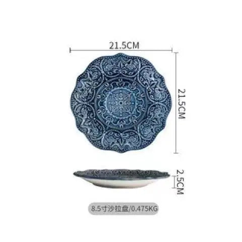 1pcs Western Dinner Plates Ceramic Dishes Tableware Dinnerware Steak Dessert Noodle Cup Serving Baroque Northern Europe