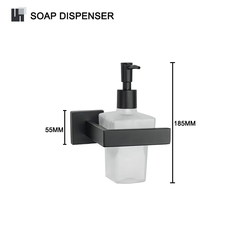 Schwarz Bad zubehör Edelstahl Set Wandre gal Handtuch halter Handtuch halter Taschentuch halter Kleider haken Toiletten bürste Anhänger