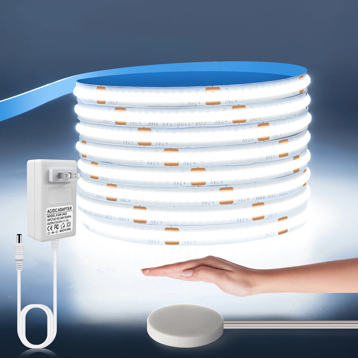 24V 10m Touch Dimmer und Hand Sweep Sensor Schalter Cob LED Streifen Licht 120leds/m LED Band Band linear dimmbar für Raum dekoration.