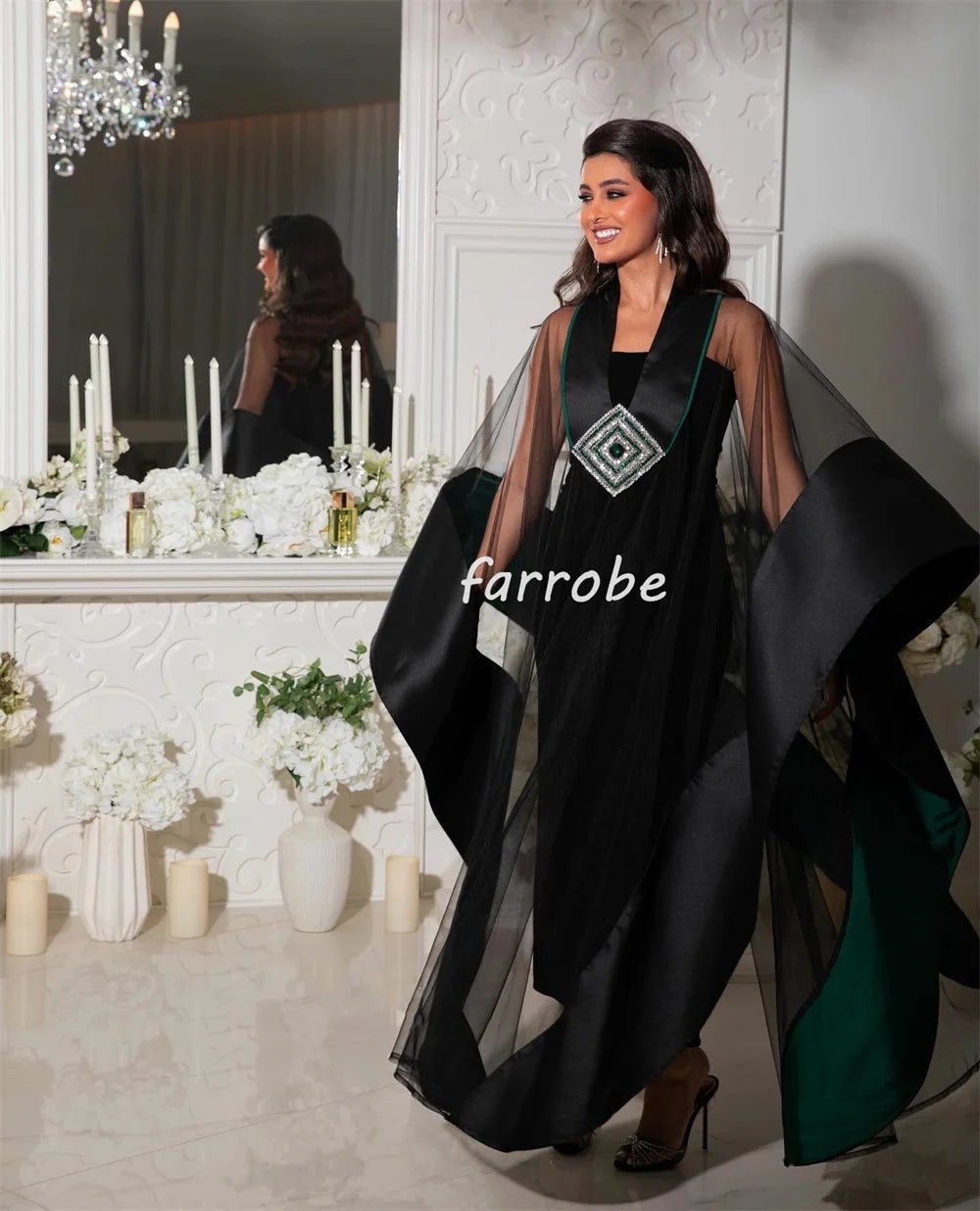 Maßgeschneiderte, modische Größen erhältlich, mit Falten, Perlen verziert, Pailletten, A-Linie, V-Ausschnitt, Midi-Kleider, maßgeschneiderte Kleider für besondere Anlässe, exquisit, formell.