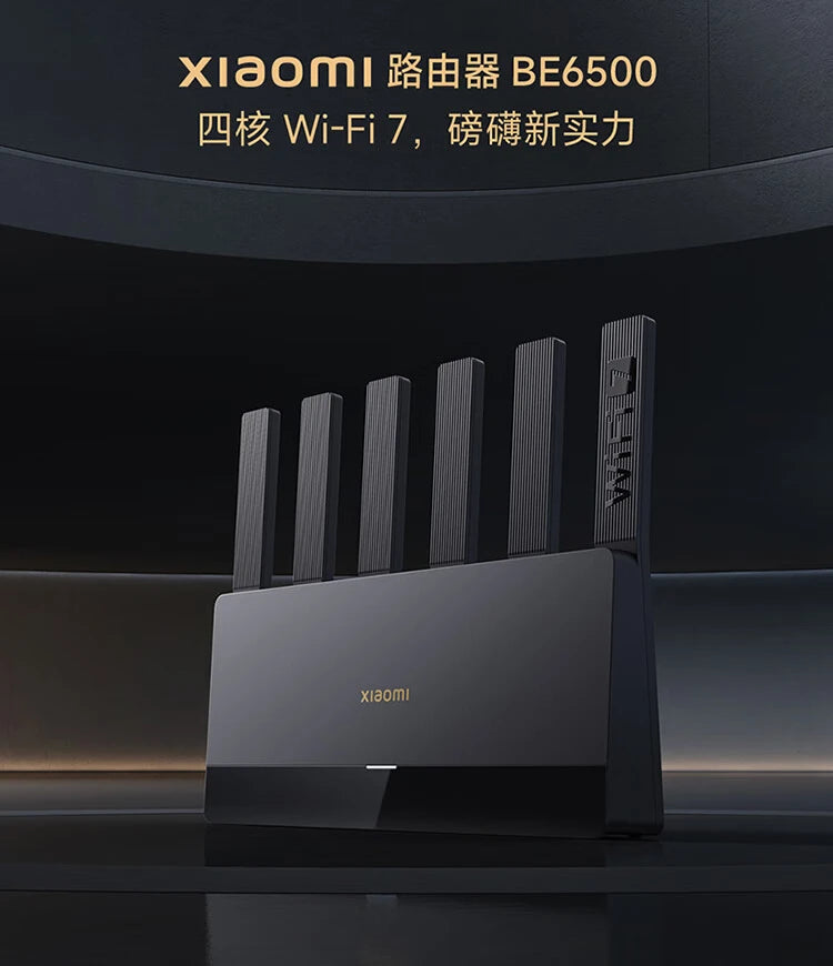 Xiaomi Router BE6500 Wi-Fi 7 4-Core 2.5G Ethernet Port lOT Intelligent Linkage Mesh Networking MLO Dual Bands Mijia APP Control.