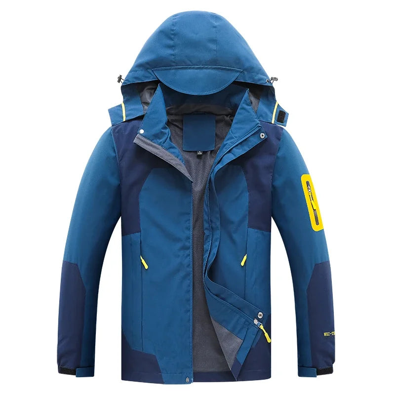 2024 Spring/Autumn Men's Windbreaker Outdoor Windproof Waterproof Mountaineering Multi Pocket Durable Hoodie Jacket Men's Coat.
