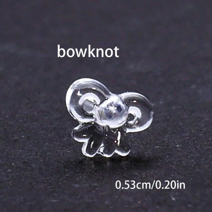 2/100Pcs Mini Resin Ear Studs for Women Anti-allergy Prevent Allergy Transparent Girls Invisible Cute Earring Piercing Jewelry.