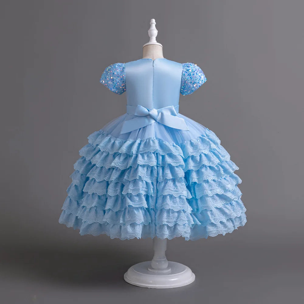 2023 Neue elegante Kleider für Mädchen, glänzendes Halloween-Performance-Kostüm, Geburtstagsparty-Kleid für 3–10 Jahre alte Mädchen.