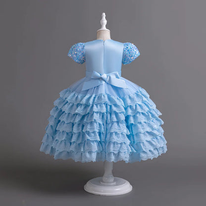 2023 Neue elegante Kleider für Mädchen, glänzendes Halloween-Performance-Kostüm, Geburtstagsparty-Kleid für 3–10 Jahre alte Mädchen.