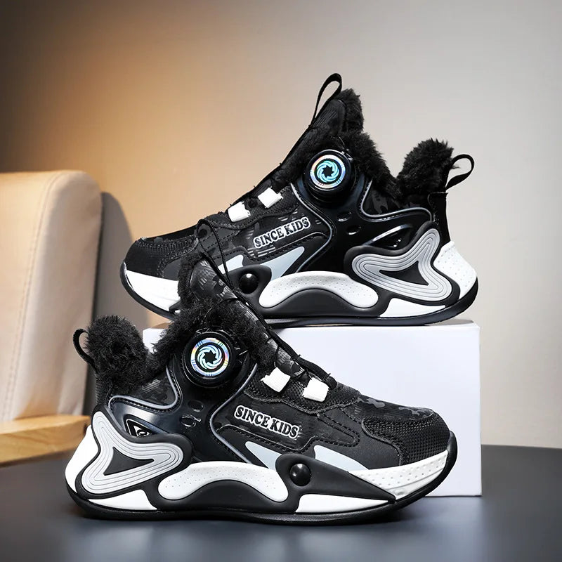 Children's Sneakers Boys Causal Kid Running Walking Shoes Fashion Warm Plush Girls Tennis Shoes Soft Walking Shoes.