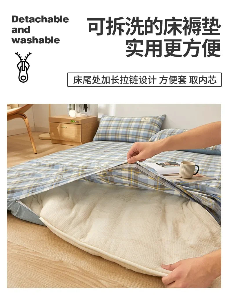 2024 removable and washable Xinjiang cotton mattress mattress fish scale net thickened winter quilt student dormitory mattress.