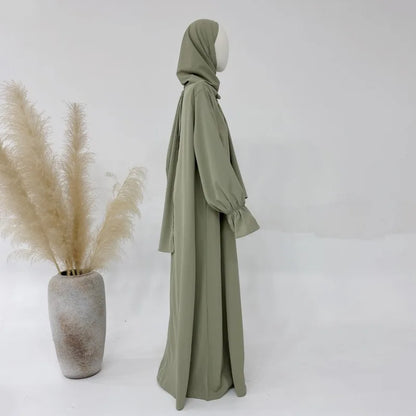 2024 Spring Muslim Modest Dress for Women Eid Arabic Femme Hijab Abaya Dubai 2 Pieces Islamic Long Sleeve Turkey Robe clothing