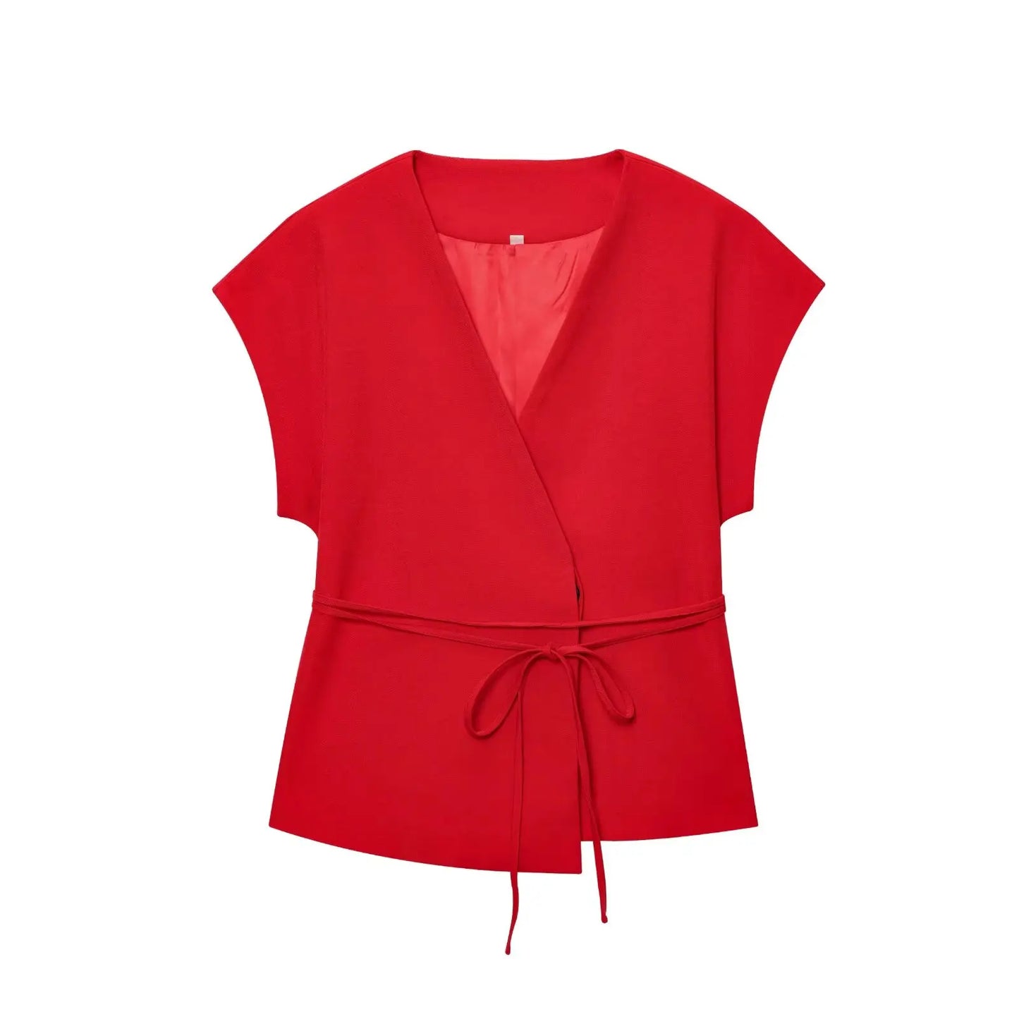 TFMLN Fashion Women's Trouser Suits Sleeveless V-Neck Top With Belt Straight Pants Sets 2025 Spring Summer Commuter 2 Piece Set