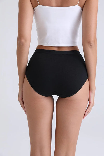 3pcs Cotton Women Panties Lady Plus Size Underwear Large Size High Waist Briefs Breathable Solid Color Female Lingerie.