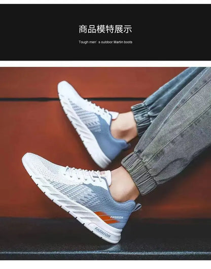 Mens Running Shoes Breathable Knit Sport Sneakers Cushion Lightweight Casual Gym Athletic Trainers Jogging Tennis Shoes.