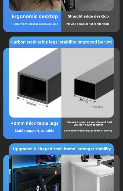 Moderne Doppel Computer Schreibtische Hause Desktop E-sport Gaming Tisch Schlafzimmer Einfache Schreibtisch Student Studie Tische Büro Möbel EE