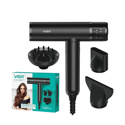VGR Hair Dryer Professional Air Blower Brushless Motor Hair Dryer Machine 110000 RPM Hair Dryer Negative Ion Barber Salon V-427.