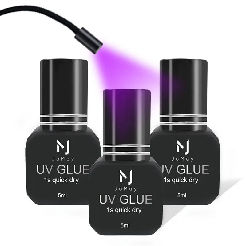 JOMAY UV GLUE Adhesive For Eyelash Extensions 0.1S Fast Drying Strong False Eye Lash Extension Glue Long Lasting UV Eyelash Glue.