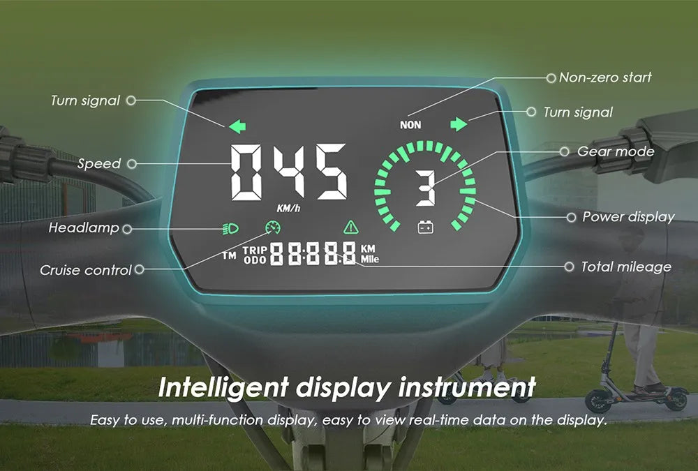 Kukirin A1 Folding Electric Scooter, 800W 48V 13Ah Battery, 10 "Vacuum Tire, 45 km/h Max Speed 45km Range Front & ReverDisc Brake.