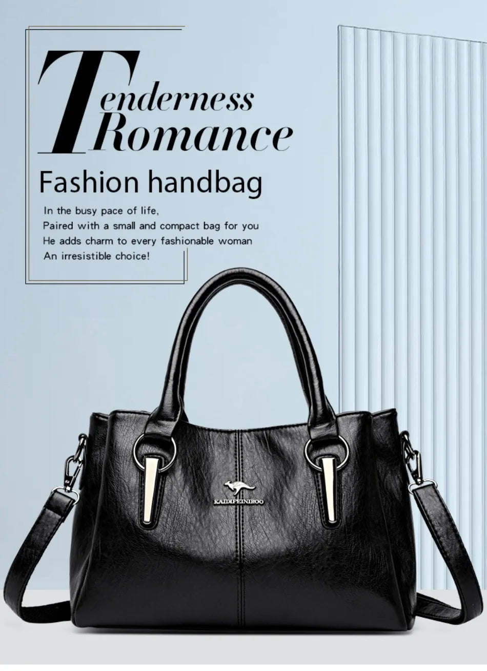 Genuine 3Layers High Quality Soft PU Leather Ladies Shoulder Crossbody Bags for Women  Luxury Handbags  Women  Designer A Main.