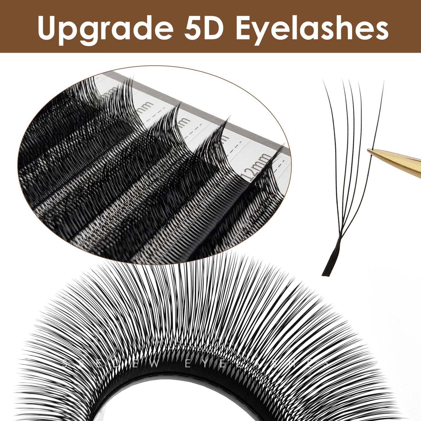 SEEDEW U Shaped 2D/3D/4D/5D Eyelashes Extension Premium Soft False Eyelashes Premade Fan U Lashes.