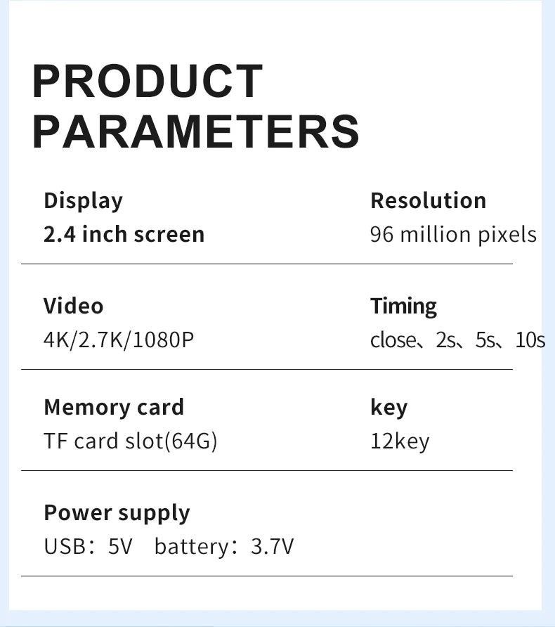 High Definition 6800W4K Pixel Digital Camera Video Recording Beauty Camera Student Camera CCD 16x Zoom with Wifi Compact.