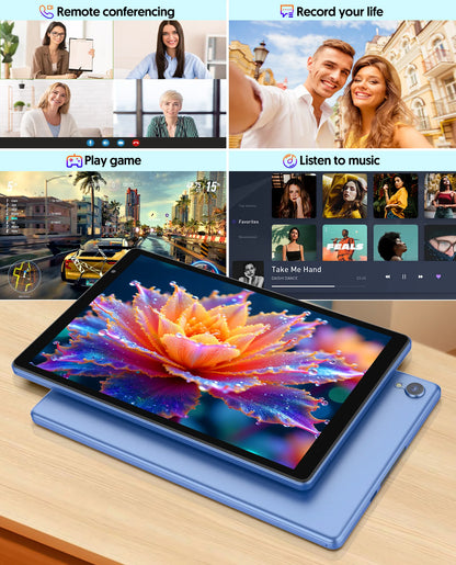 BAKEN 10-inch HD Display Android 14 Tablet, Quad-Core Processor, 4 (2+2)GB ROM + 32GB RAM, Bluetooth, Google Play.
