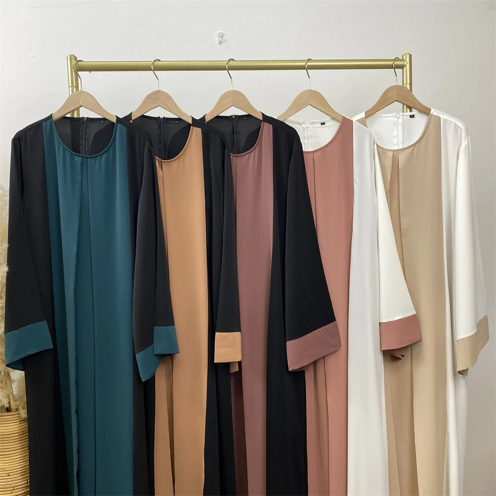 Ramadan Eid Muslimischen Abaya Dubai Luxus Spleißen Gefälschte Zwei Stücke Abayas Für Frauen Kaftan Modest Kleid Islam Kaftan Marocain Femme