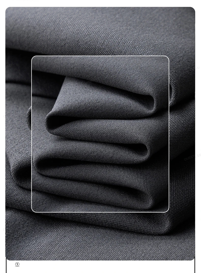 OUSSYU Brand Autumn Casual Pants Men Business Elastic Waist Korean Style Black Brown Grey Khaki Trousers Male Plus Size S-4XL.