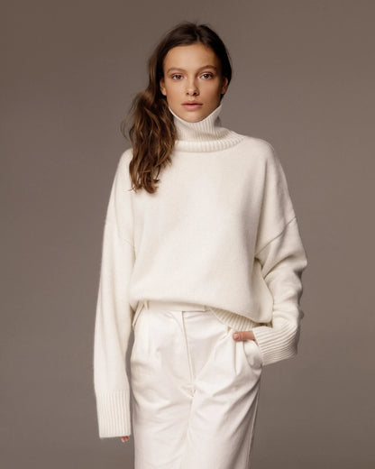 Herbst Und Winter Verdickte Rollkragenpullover frauen Lose Faul Gestrickte Pullover Silhouette Casual Pullover