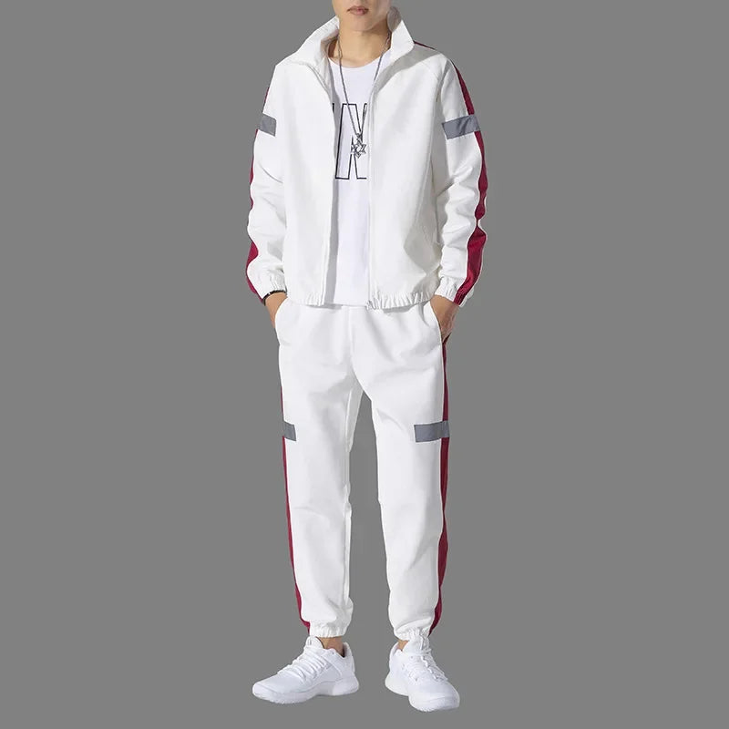 Trendy Men's Sportswear Set Casual Open Cardigan Sweatshirt Jacket with Pants Autumn Winter New Style Cross-Border Clothing.