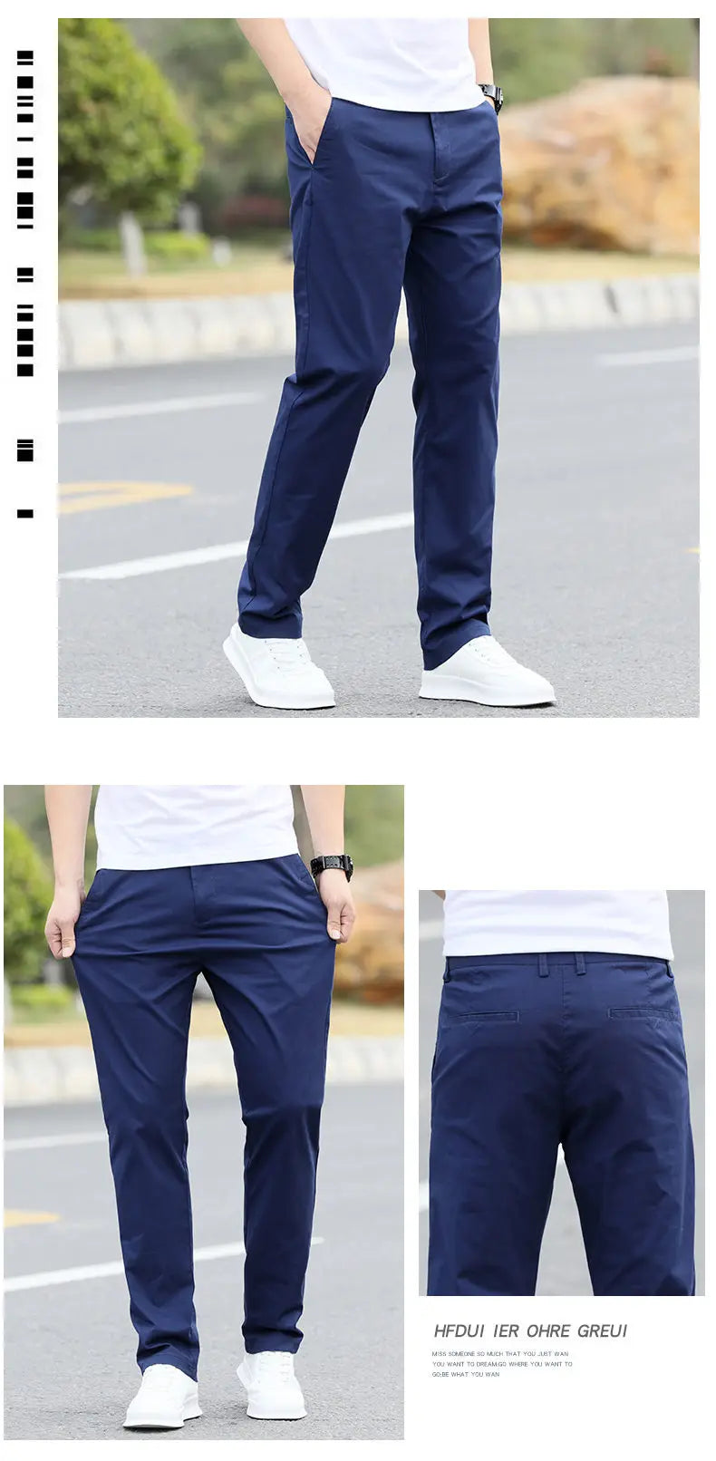 Men's High-Quality Chinos -Cotton Casual Trousers - Breathable Straight Pants (Sizes w28-w40).