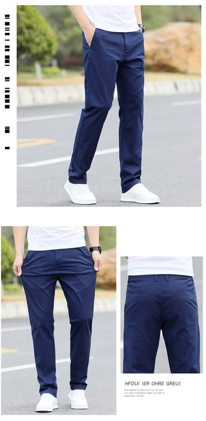 Men's High-Quality Chinos -Cotton Casual Trousers - Breathable Straight Pants (Sizes w28-w40).