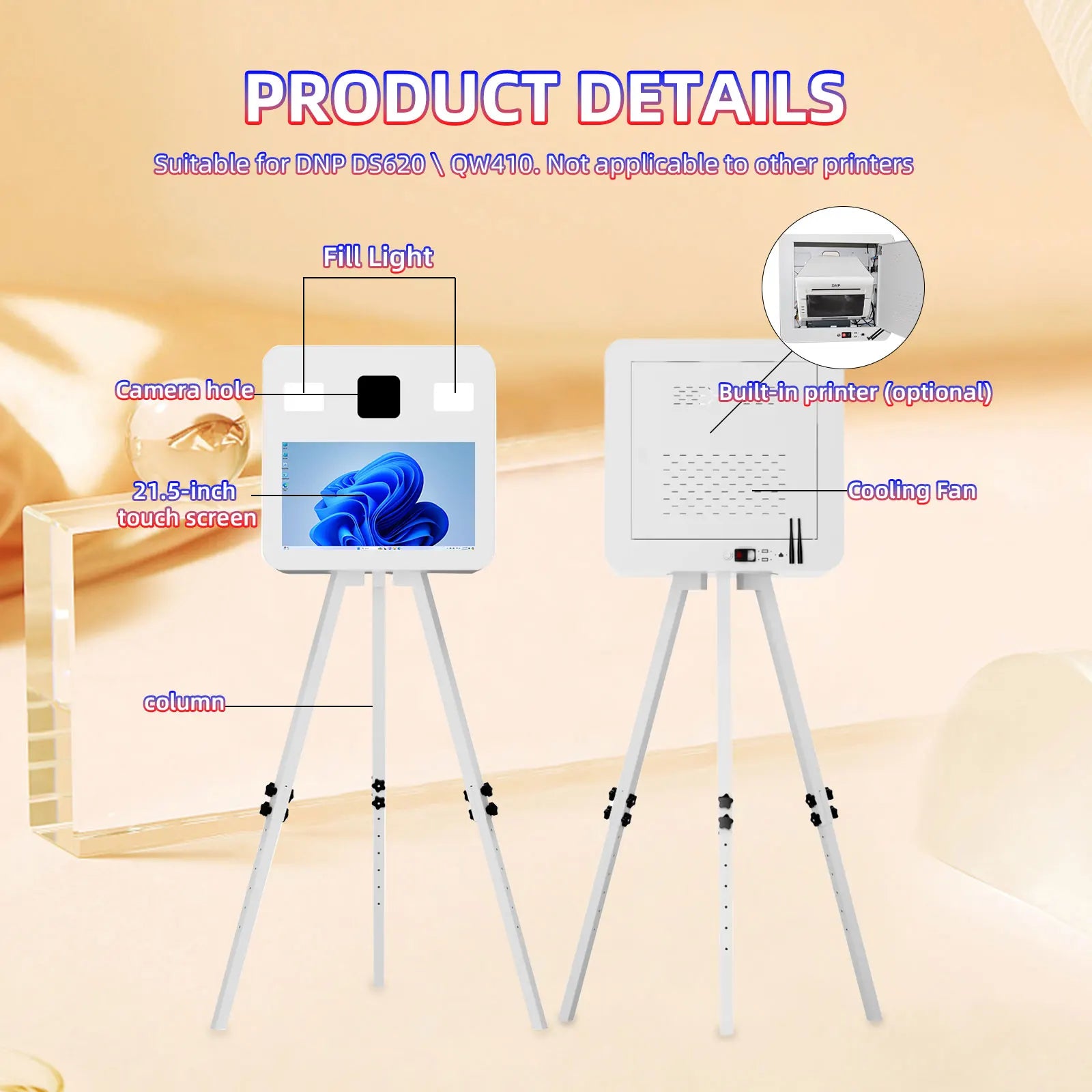 Camera Touch Screen Dslr Photo Booth Portable  21.5 Inch Selfie Photo booth Machine DSLR Booth for Wedding Party.