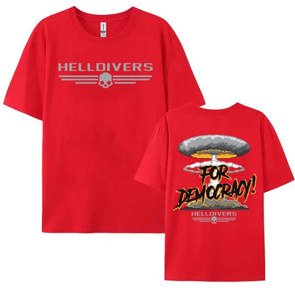 Hot Sale Helldivers for Democracy Graphic t shirt men Summer fashion Casual Short Sleeve Retro Trend Cool streetwear T-Shirts.