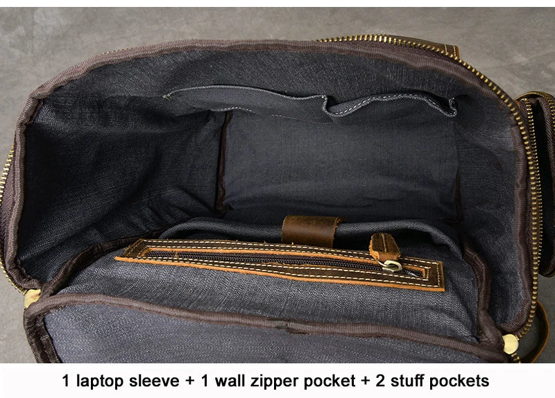 Vintage Crazy Horse Echtes Leder Rucksack Männer Leder Bagpack Klettern Rucksack männlichen Große Wandern Rucksack M814