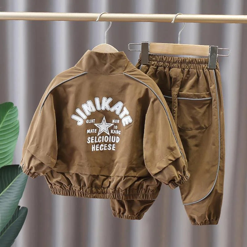 Boys Casual Sets Kids Clothing Spring and Autumn Children's Sportswear Suits New Zipper Jacket+Pants 2Pcs Teen Loose Outfits.