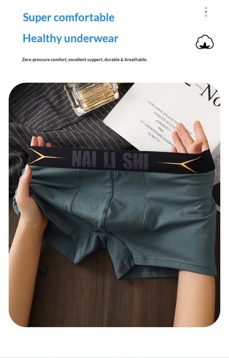 Neuankömmling Herrenunterwäsche, 100 % Baumwolle, antibakteriell, Herren-Boxershorts, atmungsaktiv, bequem, mittelhohe Slips, Herrenunterwäsche