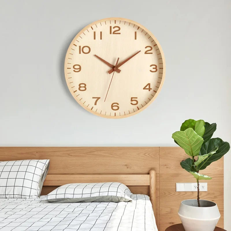 Wanduhr Wohnzimmer Zuhause Wandbehang Massivholz moderne einfache Uhr mittelalterliche Uhr Log Schlafzimmer Dekoration