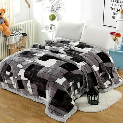 Blanket Double Thickened Raschel Winter Wedding Quilt Blanket Warm Coral Fleece Cashmere Blanket Double