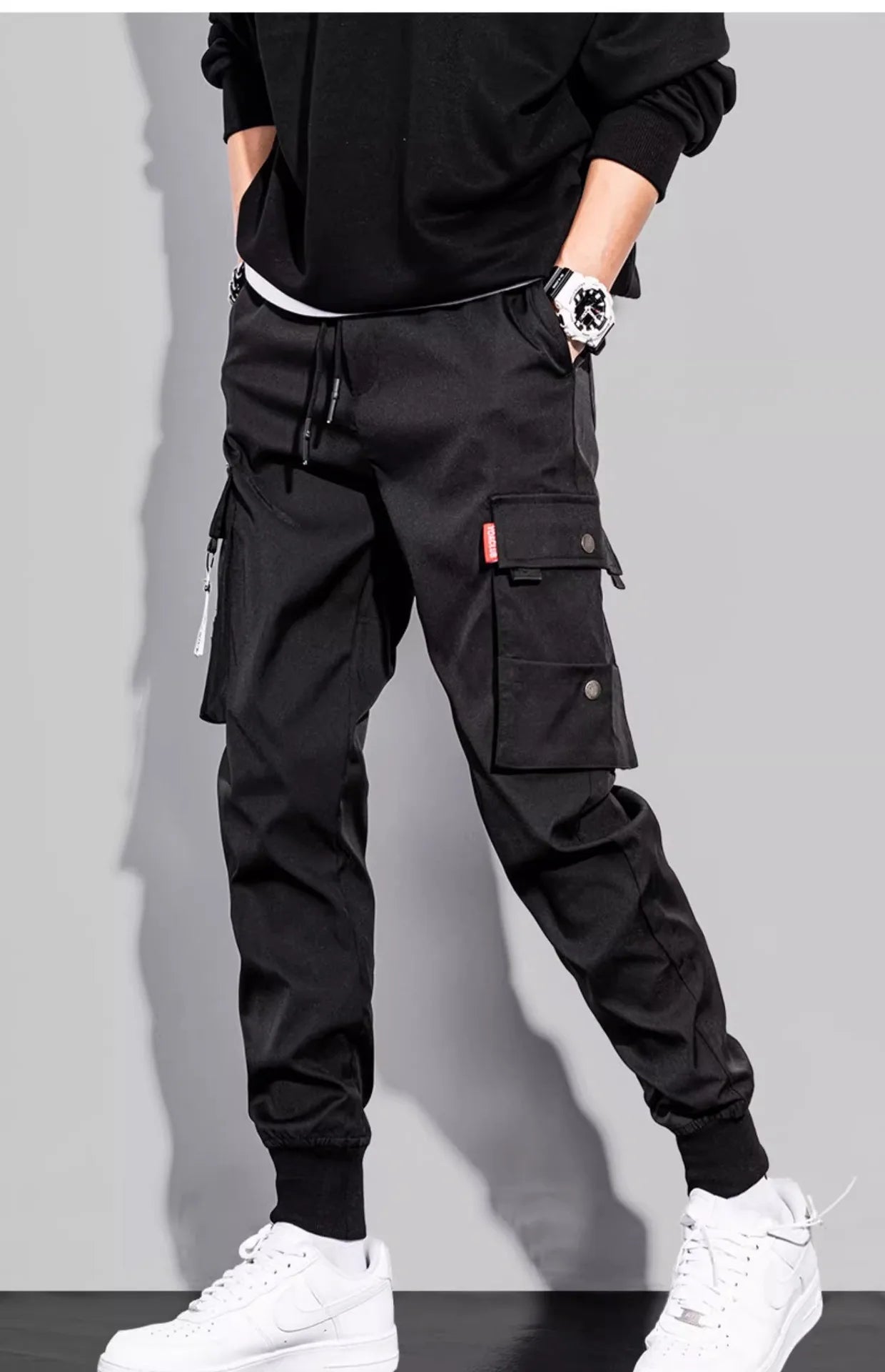 Men's Trendy Overalls Spring Autumn American Style Leggings, Men's Loose Casual Pants.