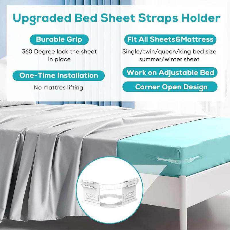 2025 New Invisible Bed Sheet And Bed Cover Detachable Daily Fastener Bed Sheet Clip 4-piece Set To Prevent Displacement Artifact.