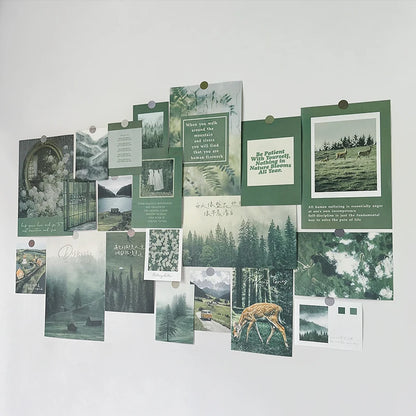 Ins Nordic Retro Wall Decorative Photo Card Stickers Bedroom Art Postcard Decoration DIY Wall Card Stickers Photography Props.