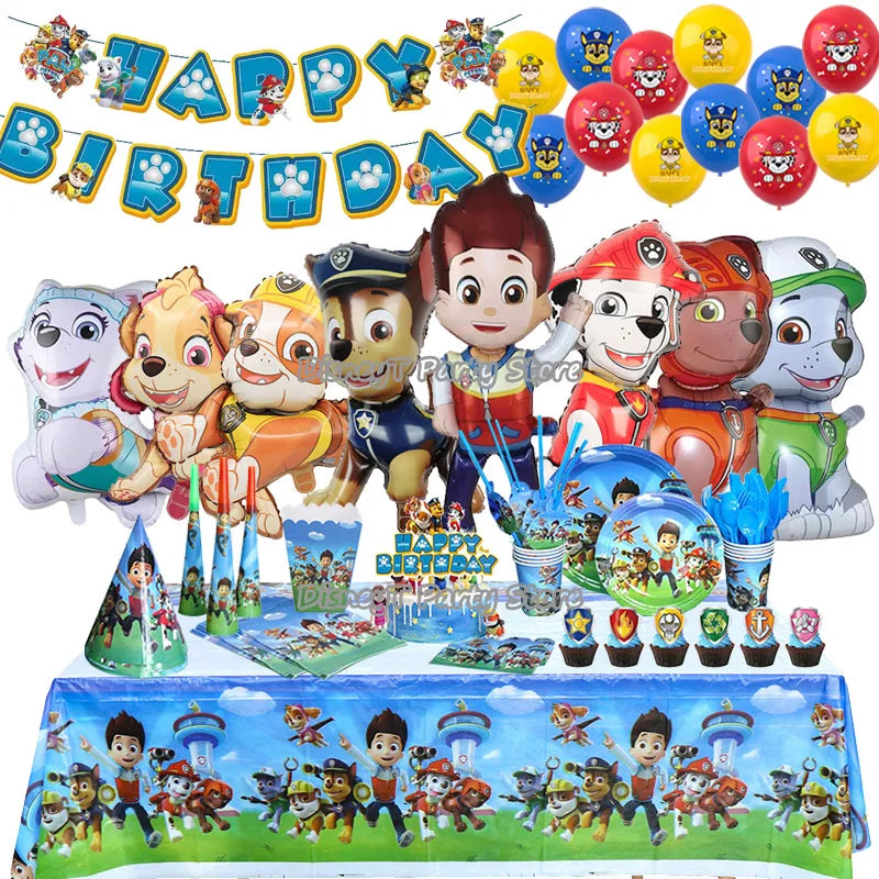 PAW Patrol Geburtstag Party Dekoration Neue Version Ballon Set Einweg Geschirr Kid Event Liefert Banner Hintergrund Geschenk.